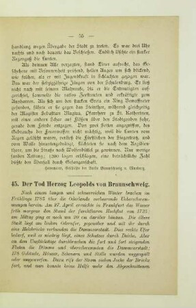 45. Der Tod Herzog Leopolds von Braunschweig