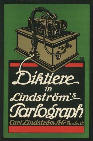 Diktiere in Lindström's Parlograph Carl Lindström AG Berlin
