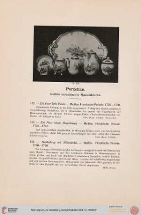 Porzellan. Gefäße europäischer Manufakturen (Nr. 152-302)