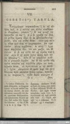 VII. Cebetis Tabula
