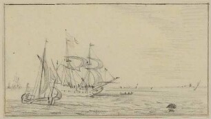Seeprospekt mit Schiffen