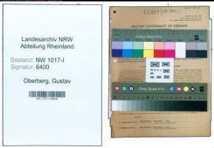 Entnazifizierung Gustav Oberberg , geb. 13.03.1911 (Schneidermeister)