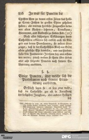 §. 3. Einige Puncten, über welche sich die Protestanten noch fernere Erläuterung ausbitten.