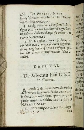 Caput VI. De Adventu Filii Dei in Carnem.