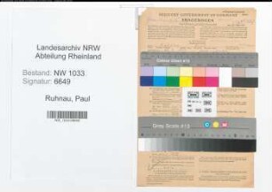 Entnazifizierung Paul Ruhnau , geb. 20.09.1921 (Getreidekaufmann)