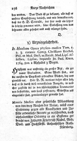 3) Arzneygelahrheit.