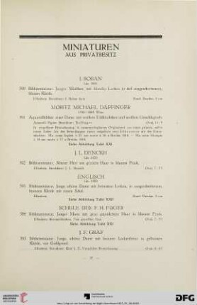 Miniaturen aus Privatbesitz (Nr. 590-601)