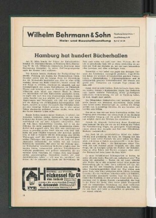Hamburg hat hundert Bücherhallen