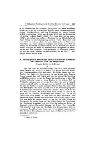 Pädagogische Streifzüge durch die schöne Literatur der Neuzeit und der Gegenwart : (Fortsetzung)