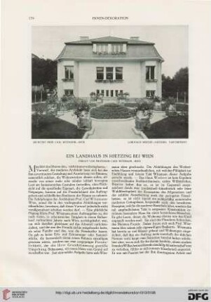 Ein Landhaus in Hietzing bei Wien: erbaut von Professor Carl Witzmann - Wien