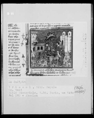 Ms 9001, Bible historiale, 1. Band, fol. 212v: Absalom