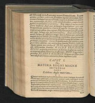 Caput I. De Materia Regni Magnae Britanniae.