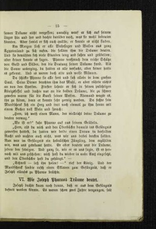 VI. Wie Joseph Pharaos Träume deutet