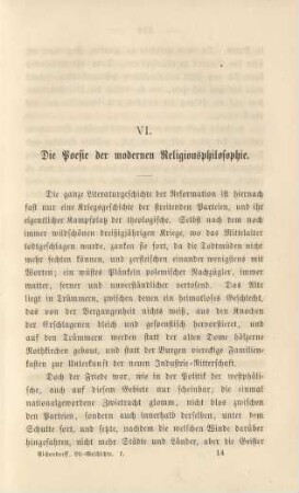 VI. Die Poesie der modernen Religionsphilosophie