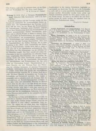 413-414 [Rezension] Wehrung, Georg, Protestantischer Geist