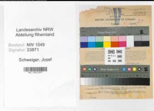 Entnazifizierung Josef Schweiger , geb. 29.09.1886 (Technischer Angestellter)