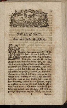 Der geizige Vater. Eine moralische Erzählung.