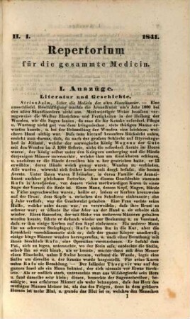 Repertorium für die gesammte Medicin, 1841, Bd. 2