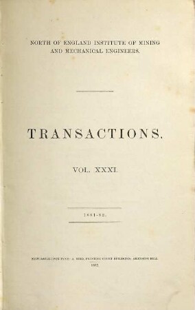 Transactions. 31. 1881/82 (1882)