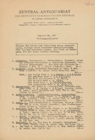 Nr. 837: Sittengeschichte