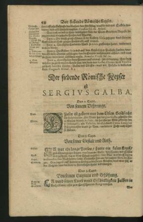 Der siebende Römische Keyser ist Sergius Galba.