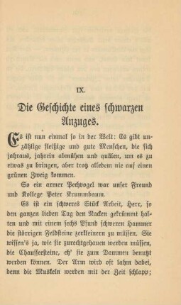 IX. Die Geschichte eines schwarzen Anzuges