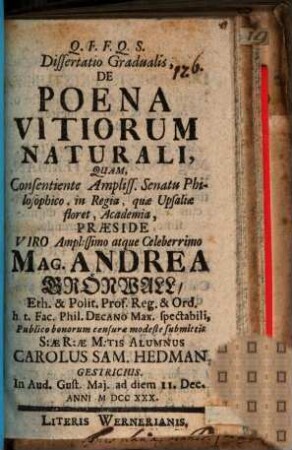 Diss. grad. de poena vitiorum naturali