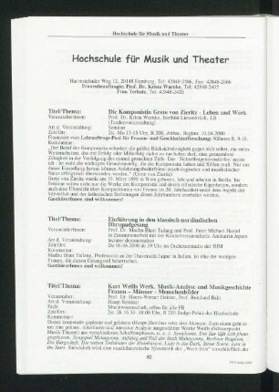 Hochschule für Musik und Theater