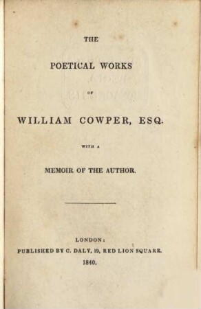 The poetical works of William Cowper