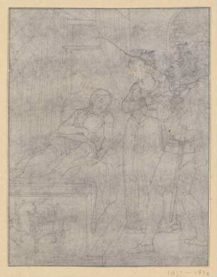 Maria und Ritter neben dem Leichnam Christi