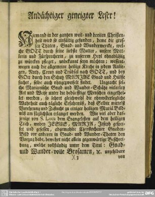 Andächtiger geneigter Leser!