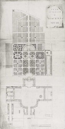 Plan Generale d' Hubertusbourg : Schloss Hubertusburg bei Wermsdorf. Lageplan von Schloss und Garten