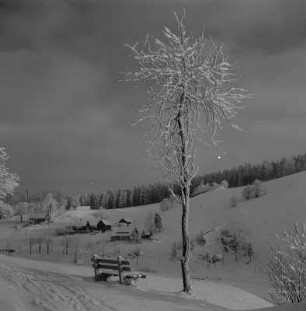 Rehefeld-Zaunhaus. Blick auf den Ort im Winter