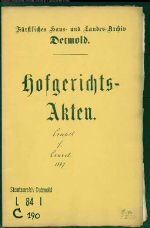 Cruwel, Hermann gegen Christian Cruwel