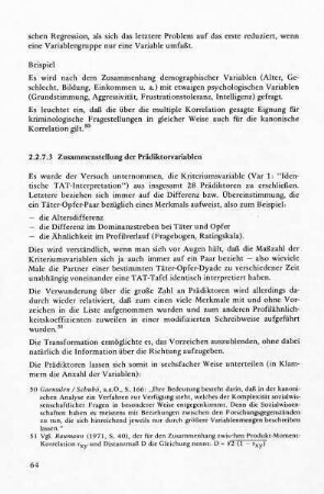 2.2.7.3 Zusammenstellung der Prädiktorvariablen