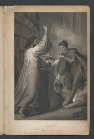 "Faust. Erster Theil" Mephisto tritt hinter dem Ofen hervor