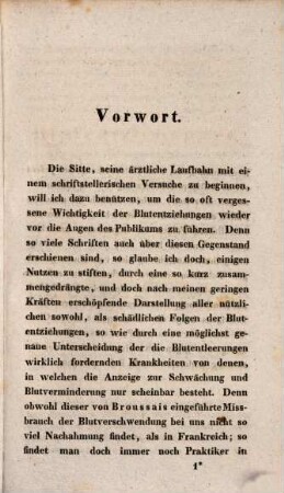 Über die Wirkungen der Blutentziehungen : Inaugural-Abhandlung