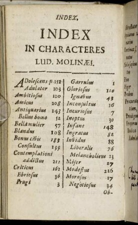 Index In Characteres Lud. Molinæi.