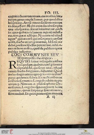 Loci commvnes sev Hypotyposes theologicæ