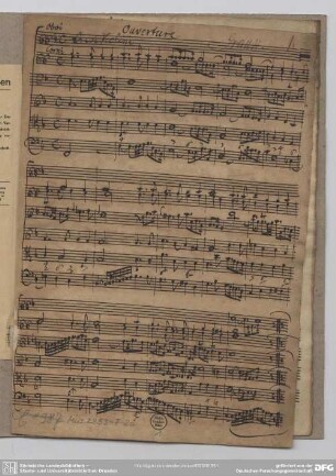 Cesare e Cleopatra. Excerpts - Mus.2953-F-2a : strings, bc, ob (2), cor (2); GraunWV B:I: