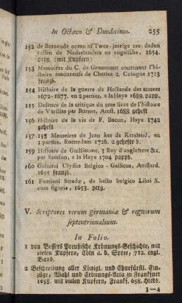 255-285, V. Scriptores rerum germaniae & regnorum septentrionalium