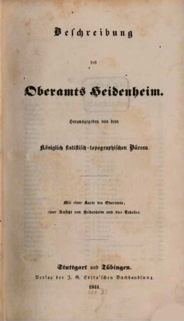 Beschreibung des Oberamts Heidenheim
