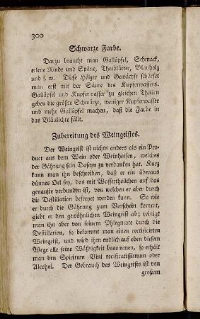 Zubereitung des Weingeistes. - Schädlichkeit des Eßigs in zinnernen Gefäßen.