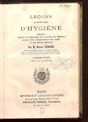 Leçons élémentaires d'hygiène
