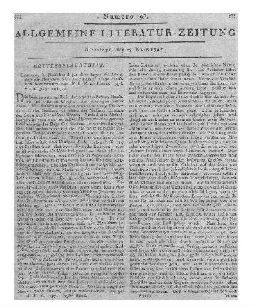 Cannabich, G. C.: Predigten über die Sonn- und Festtagsevangelien des ganzen Jahrs zur Beförderung eines reinen und thätigen Christenthums. T. 1-2. Leipzig: Fleischer 1795-96