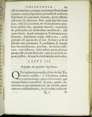 Caput XII. Responsio ad quasdam Objectiones.