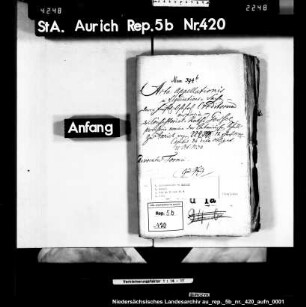 Ursprünglicher Gläubiger: Lateinschule zu Aurich Gläubiger im Jahre 1744: Lateinschule zu Aurich Höhe des Kredits bzw. der Schuld: 224 Reichstaler 12 Schaf 15 Witt Jahr der Aufnahme des Kredits bzw. Jahr des Entstehens der Schuld: 1730