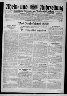Rhein- und Ruhrzeitung : Tageszeitung für das niederrheinische Industriegebiet und den linken Niederrhein : das Blatt der westdeutschen Binnenschiffahrt