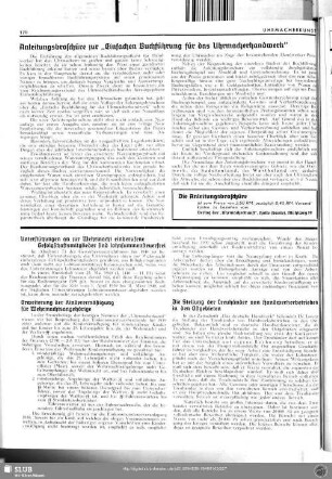 Anleitungsproschüre zur !Einfachen Buchführung für das Uhrmacherhandwerk"
