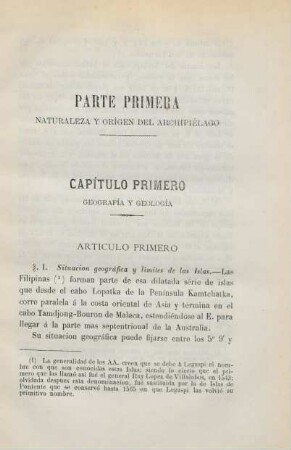 Capítulo primero. Geografía y geología